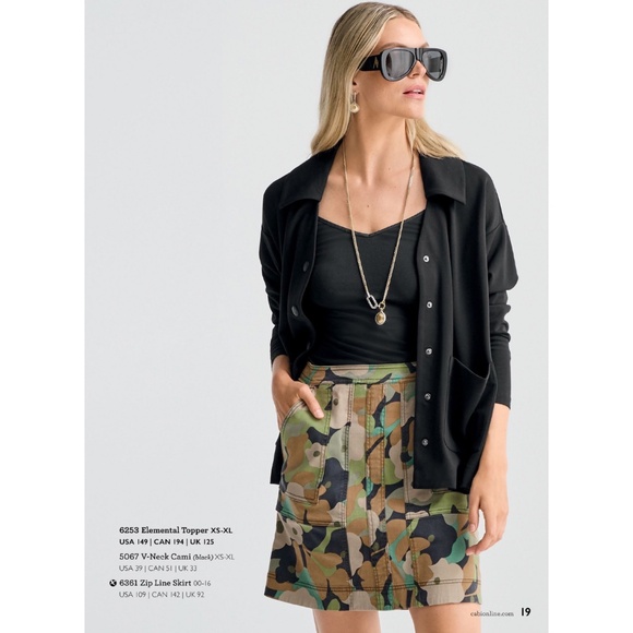 Cabi "Zip Line" Floral Side Pocket Skirt - Picture 4 of 16